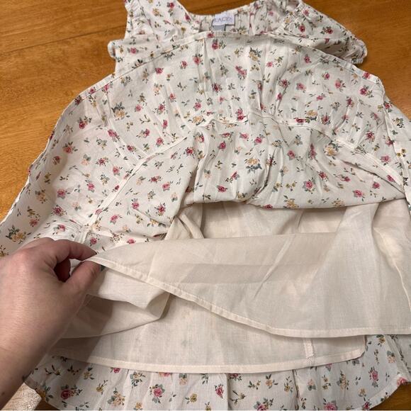 Children’s Place Girls Floral Print Dress Sz 7/8 Coquette Milkmaid Fall Prairie - Picture 3 of 9